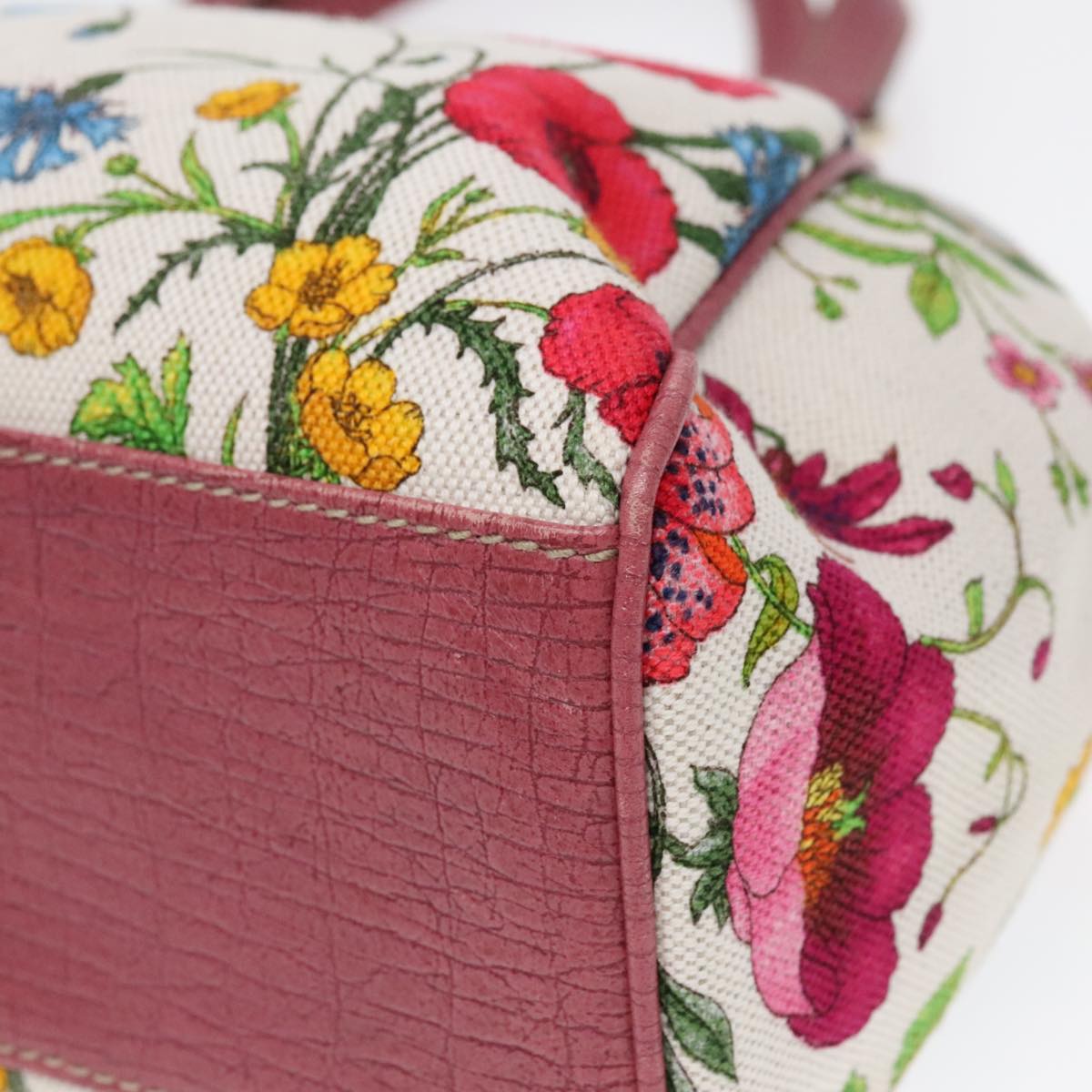 GUCCI Flora Hand Bag Canvas Outlet Multicolor Gold 231820 yk15201
