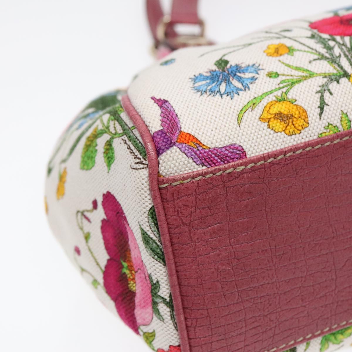 GUCCI Flora Hand Bag Canvas Outlet Multicolor Gold 231820 yk15201