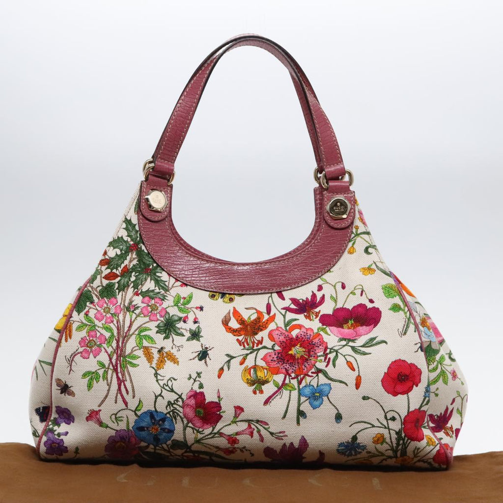 GUCCI Flora Hand Bag Canvas Outlet Multicolor Gold 231820 yk15201