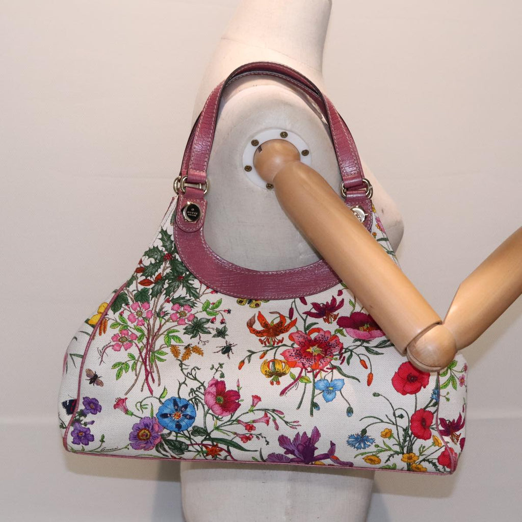 GUCCI Flora Hand Bag Canvas Outlet Multicolor Gold 231820 yk15201