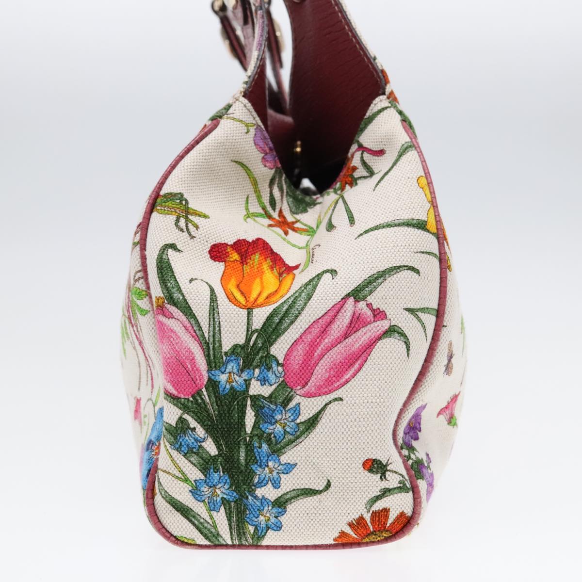 GUCCI Flora Hand Bag Canvas Outlet Multicolor Gold 231820 yk15201