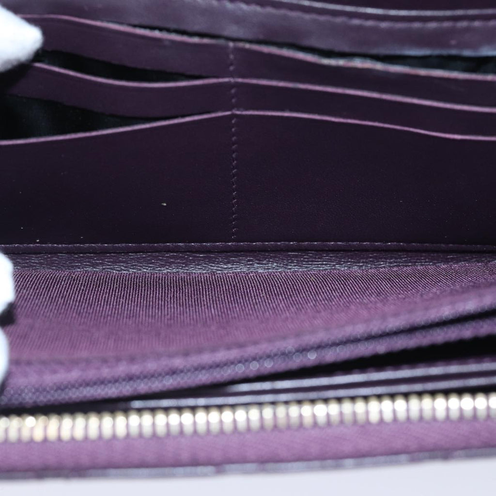 CHANEL Matelasse Long Wallet Lamb Skin Purple Gold CC yk15217