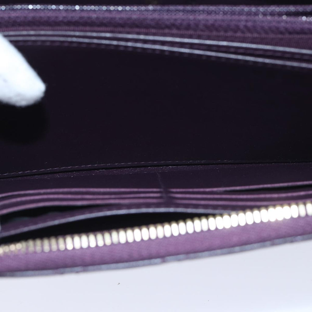 CHANEL Matelasse Long Wallet Lamb Skin Purple Gold CC yk15217