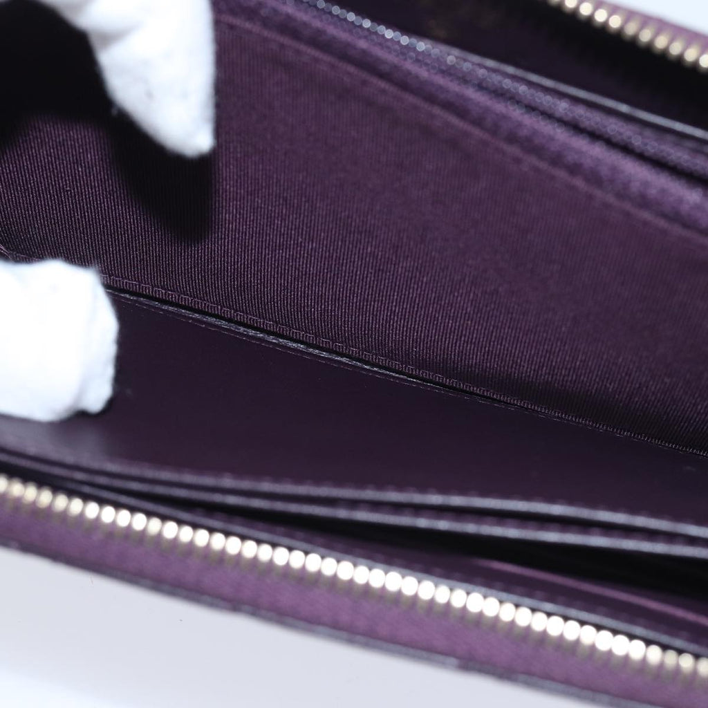 CHANEL Matelasse Long Wallet Lamb Skin Purple Gold CC yk15217
