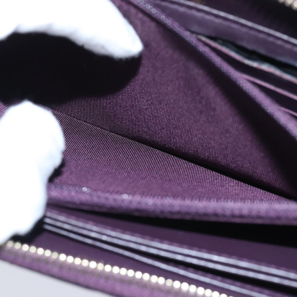 CHANEL Matelasse Long Wallet Lamb Skin Purple Gold CC yk15217
