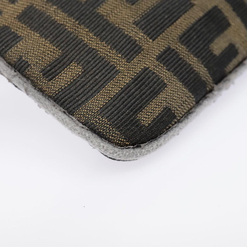 FENDI Zucca Canvas Pouch Black Gold Brown yk15224