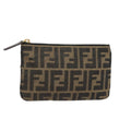 FENDI Zucca Canvas Pouch Black Gold Brown yk15224