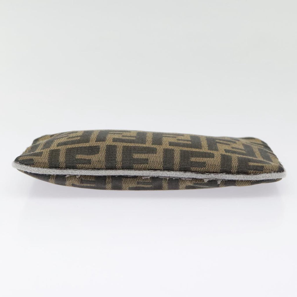 FENDI Zucca Canvas Pouch Black Gold Brown yk15224