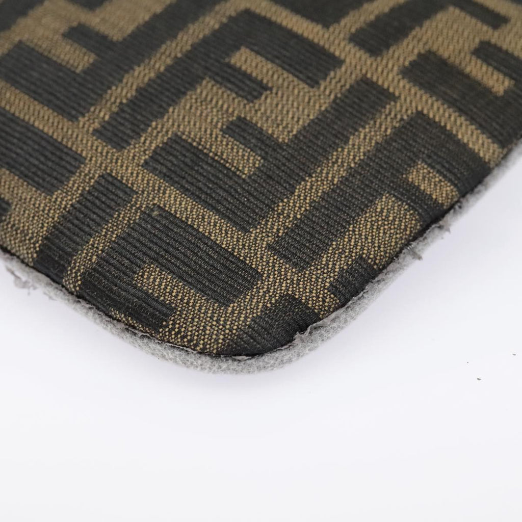 FENDI Zucca Canvas Pouch Black Gold Brown yk15224