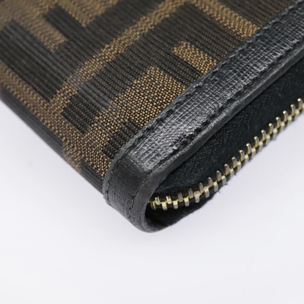 FENDI Zucca Canvas Wallet Black Brown gold yk15225