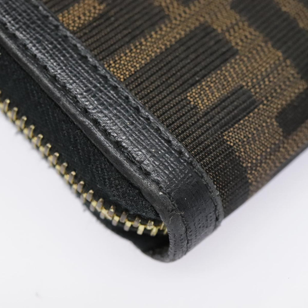 FENDI Zucca Canvas Wallet Black Brown gold yk15225