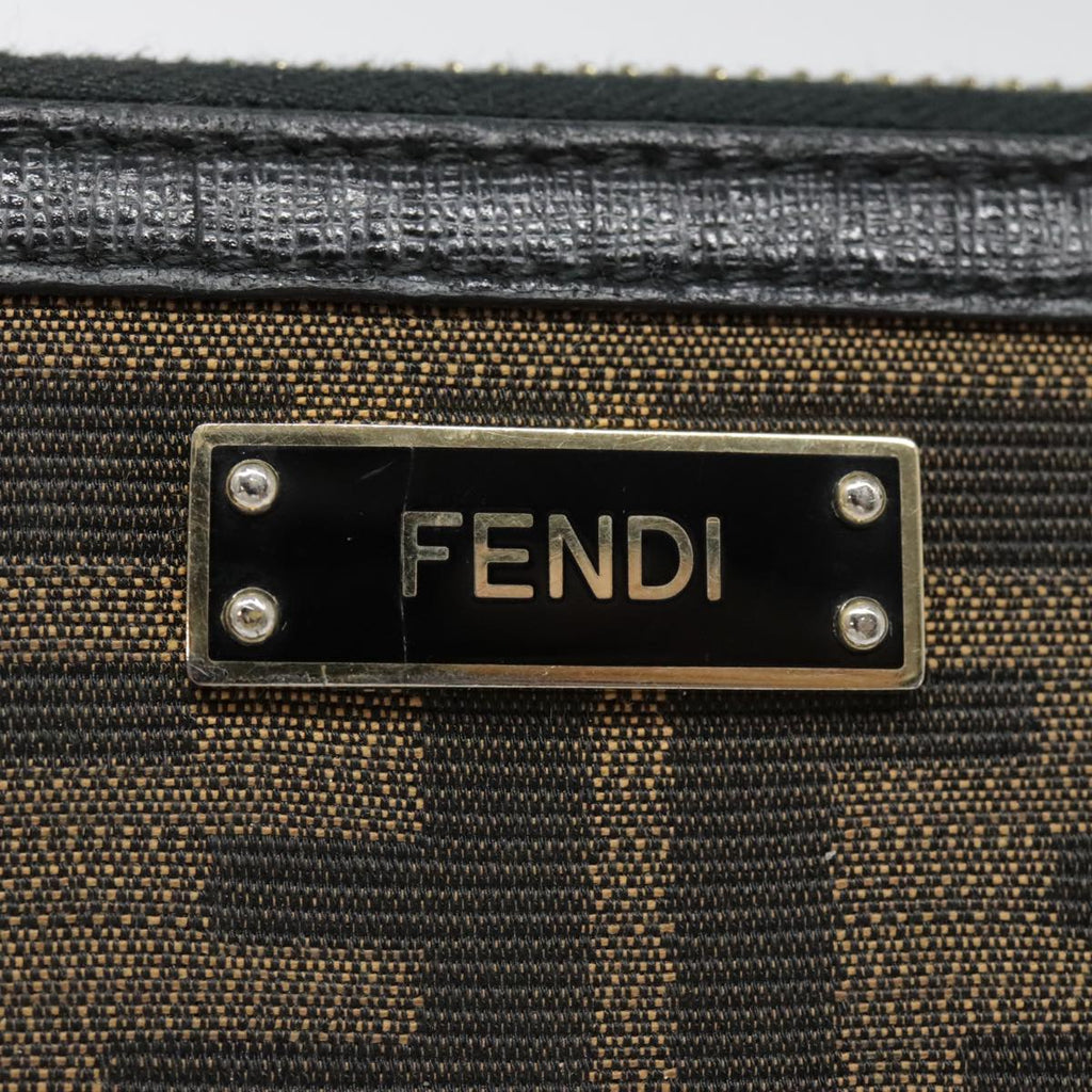 FENDI Zucca Canvas Wallet Black Brown gold yk15225