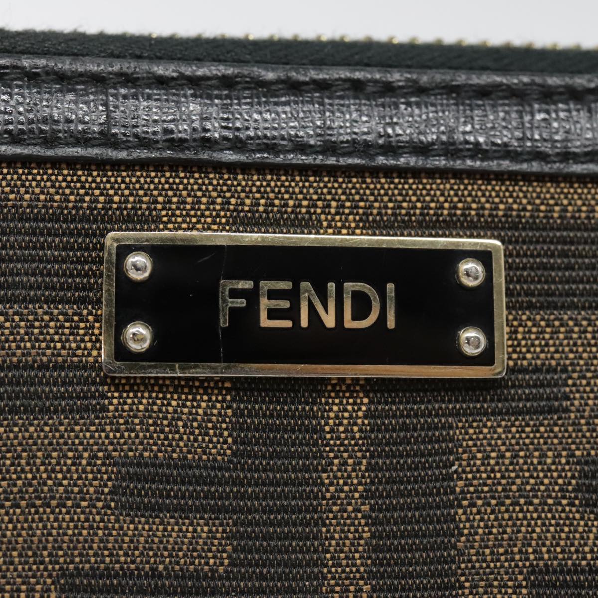 FENDI Zucca Canvas Wallet Black Brown gold yk15225