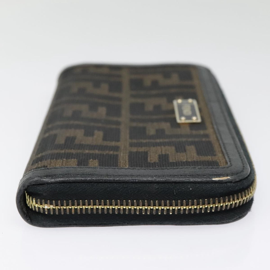 FENDI Zucca Canvas Wallet Black Brown gold yk15225