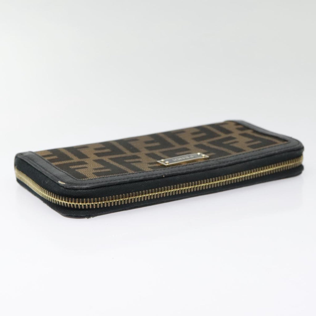 FENDI Zucca Canvas Wallet Black Brown gold yk15225