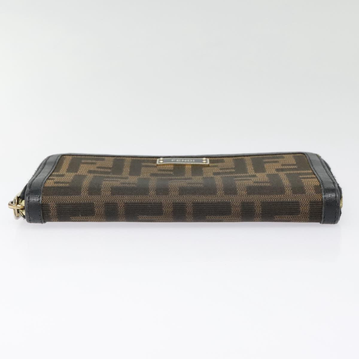 FENDI Zucca Canvas Wallet Black Brown gold yk15225