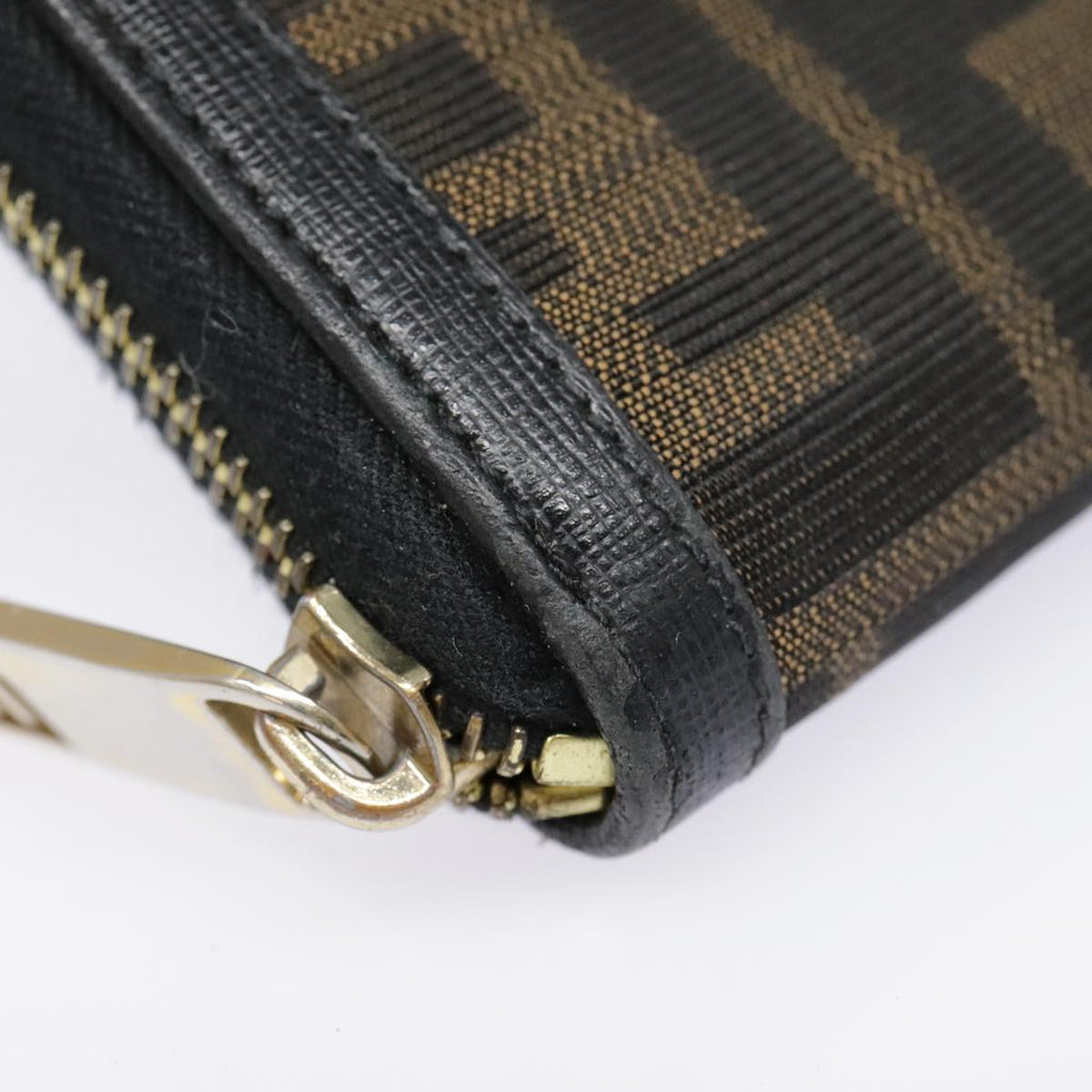 FENDI Zucca Canvas Wallet Black Brown gold yk15225