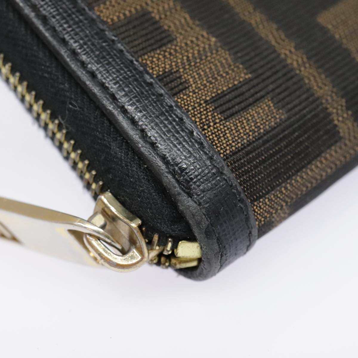 FENDI Zucca Canvas Wallet Black Brown gold yk15225