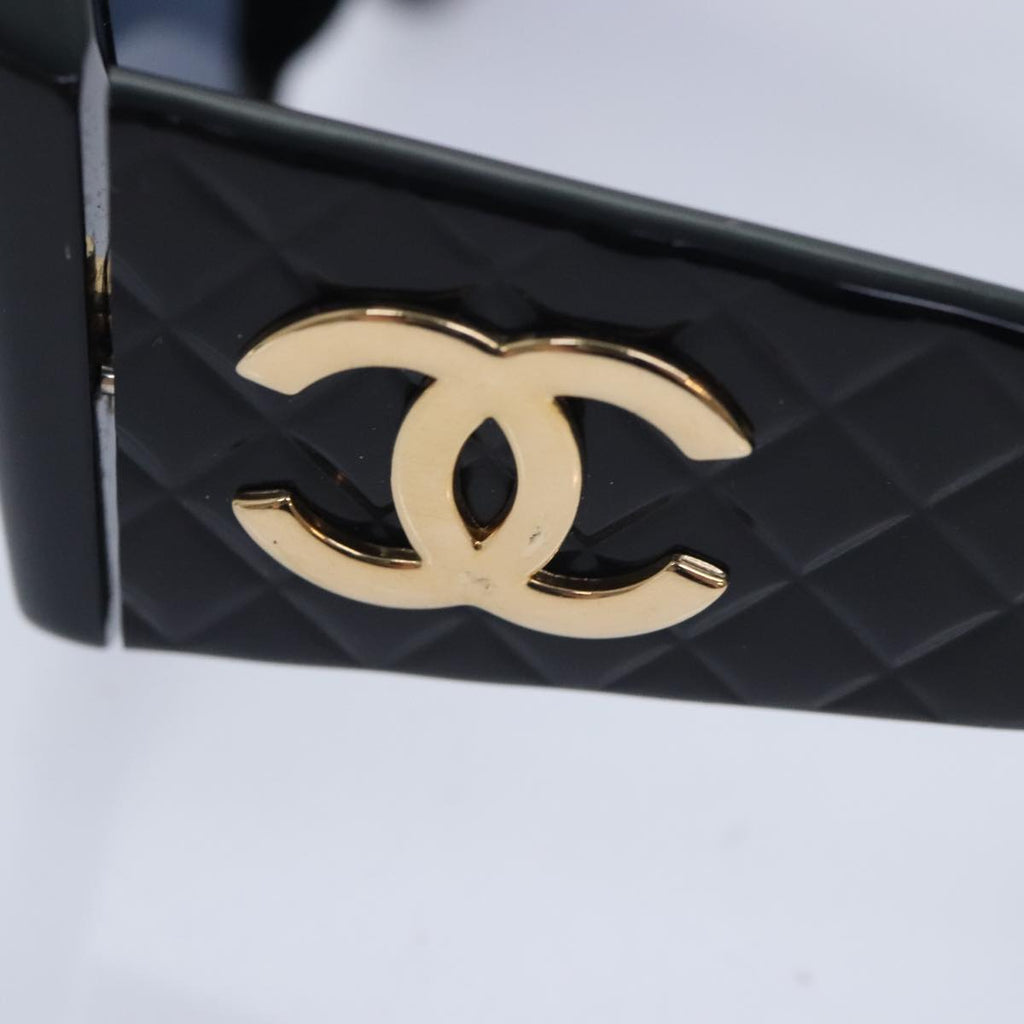 CHANEL COCO Mark Sunglasses plastic Black CC yk15227
