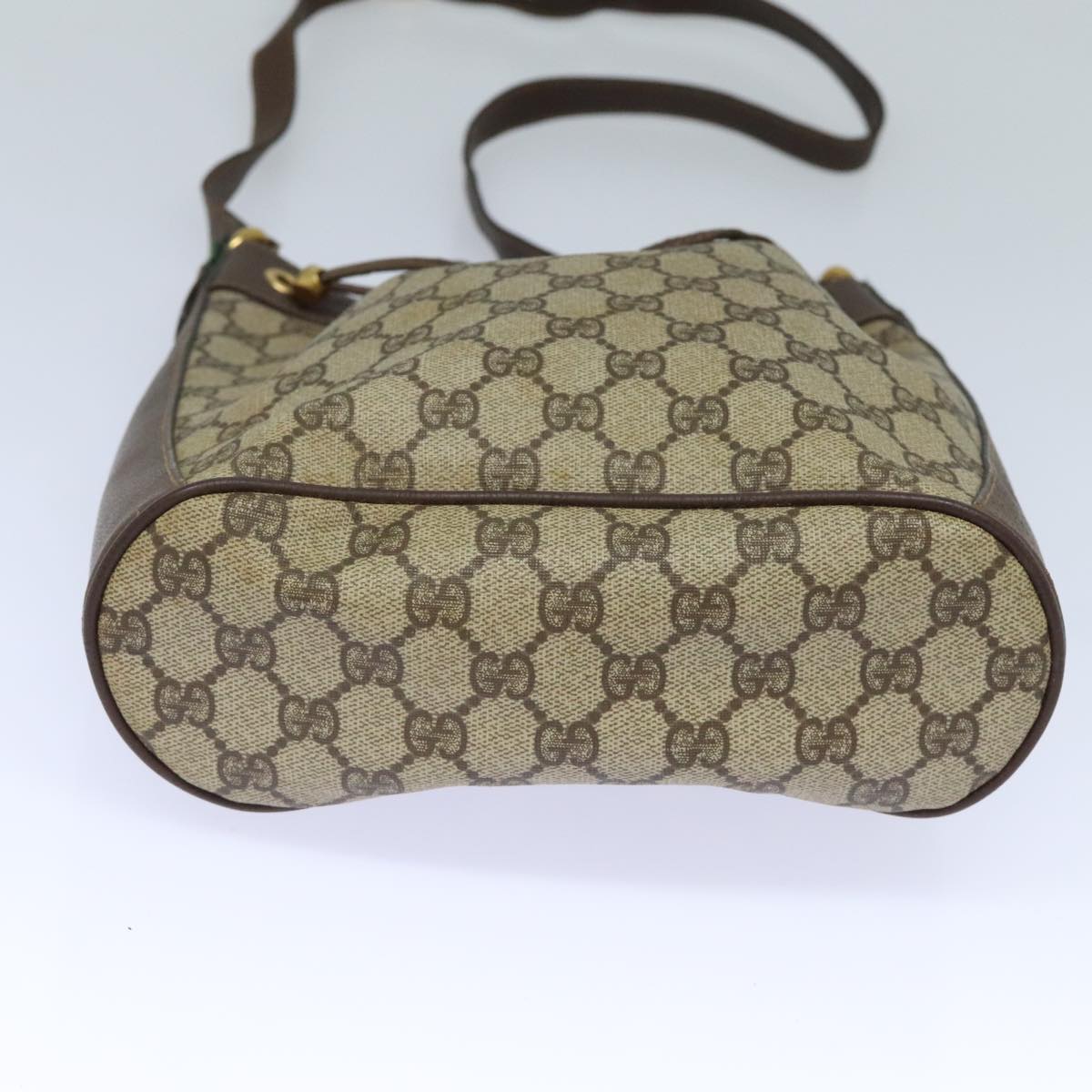 GUCCI GG Supreme Web Sherry Line Shoulder Bag PVC Beige 164 02 034 yk15230