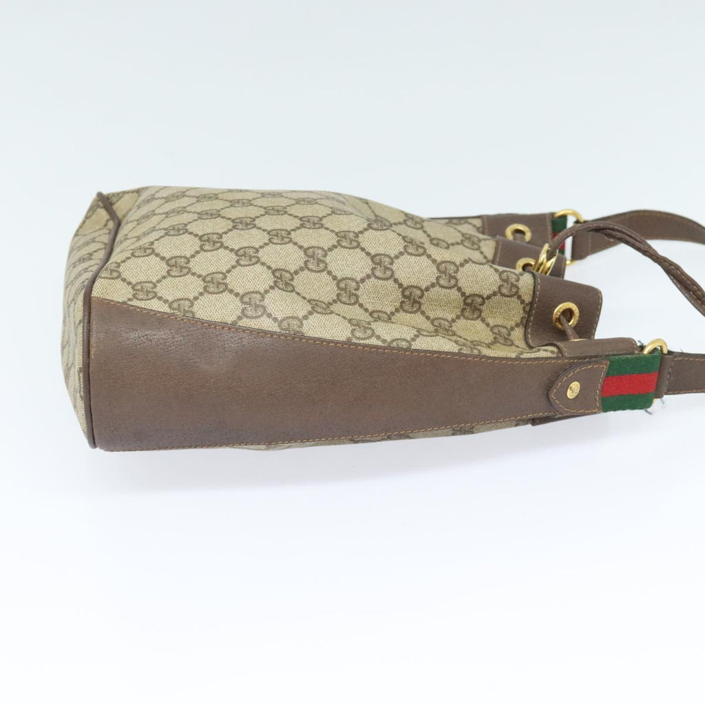 GUCCI GG Supreme Web Sherry Line Shoulder Bag PVC Beige 164 02 034 yk15230