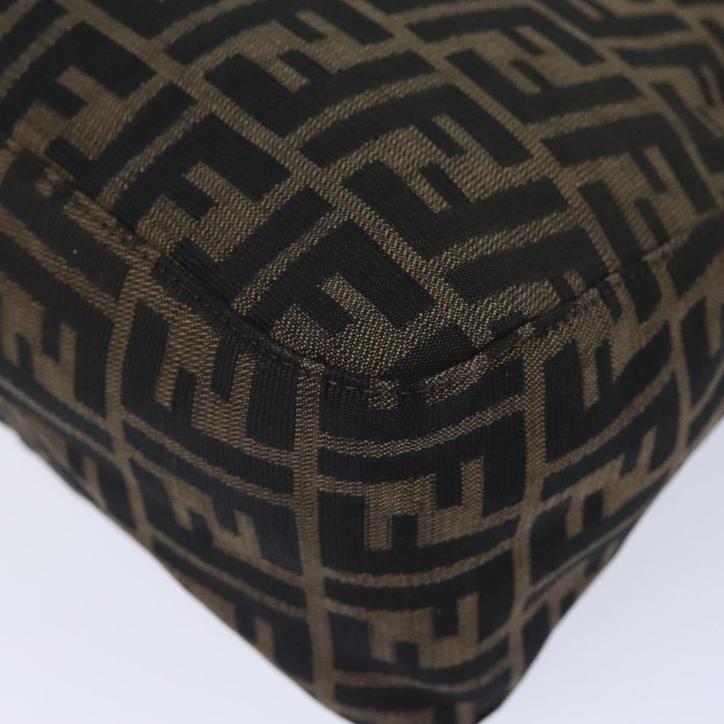 FENDI Zucca Canvas Mamma Baguette Shoulder Bag Brown Black Silver yk15236