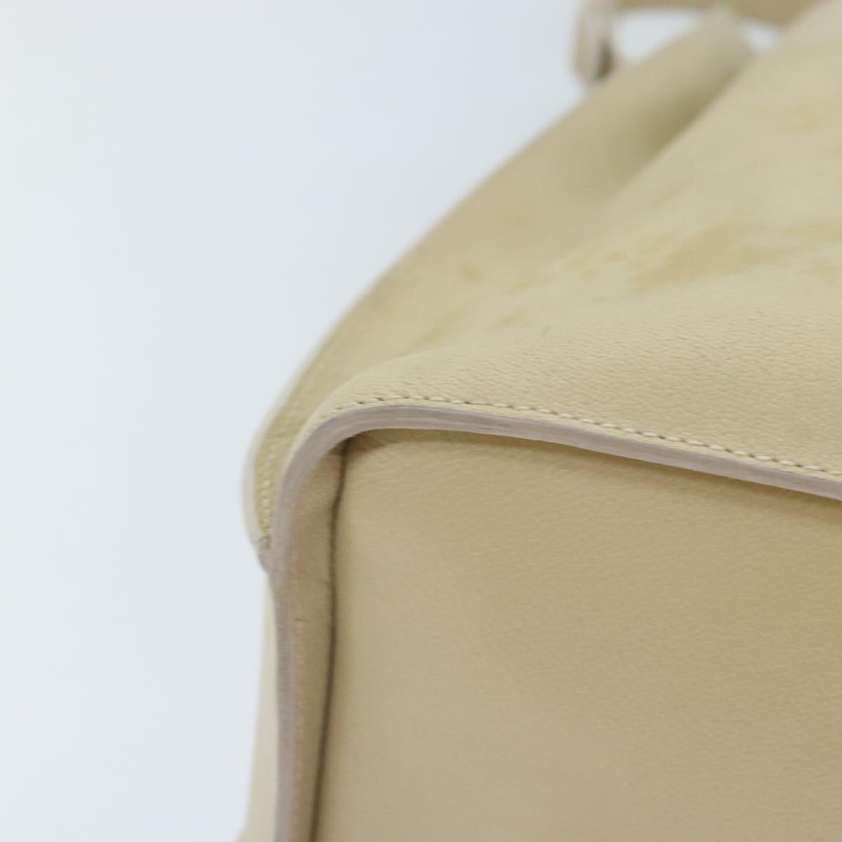 GUCCI Hand Bag Leather Beige Gold yk15237