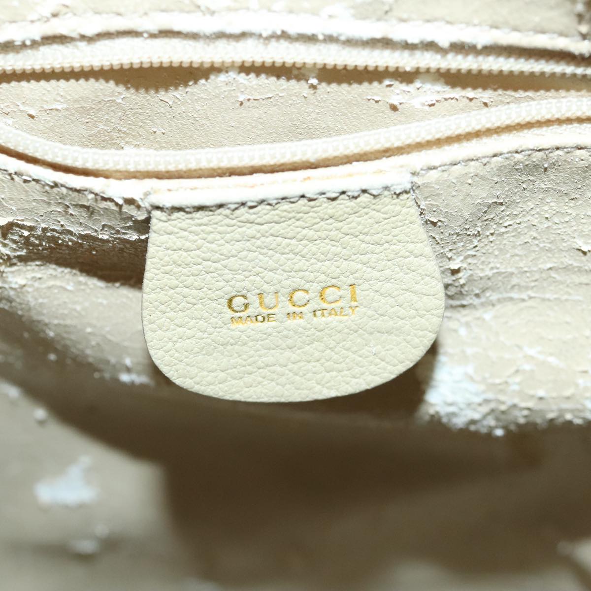 GUCCI Hand Bag Leather Beige Gold yk15237