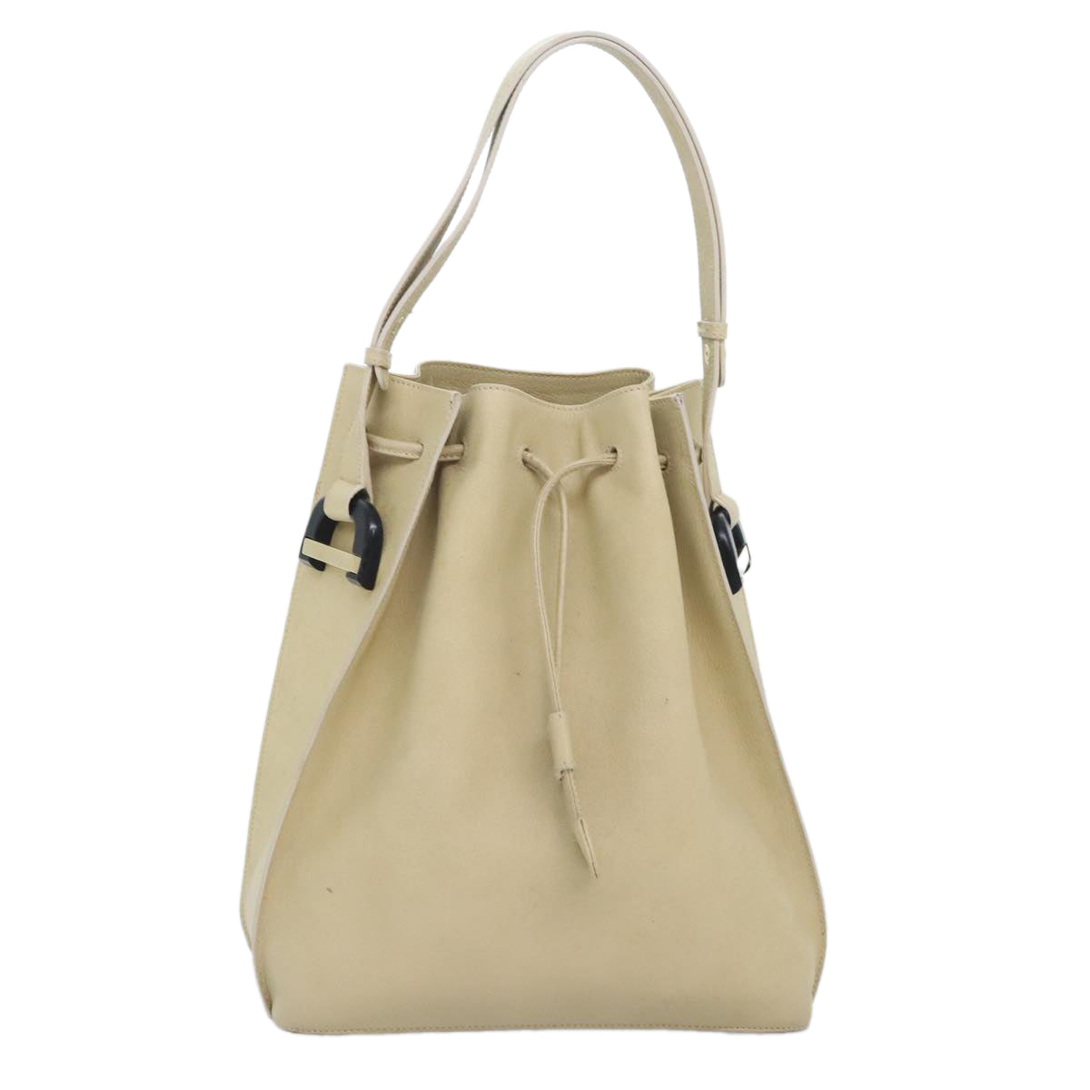 GUCCI Hand Bag Leather Beige Gold yk15237