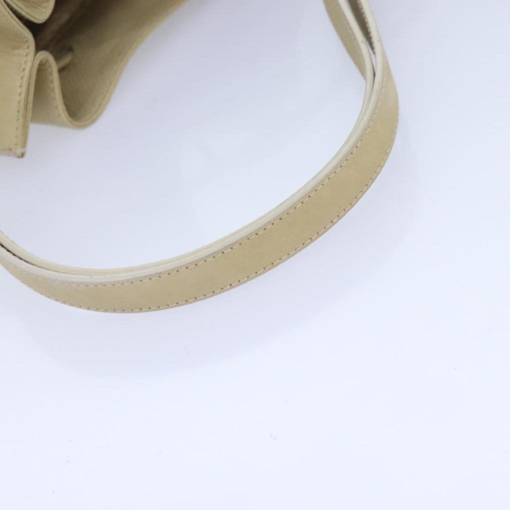 GUCCI Hand Bag Leather Beige Gold yk15237