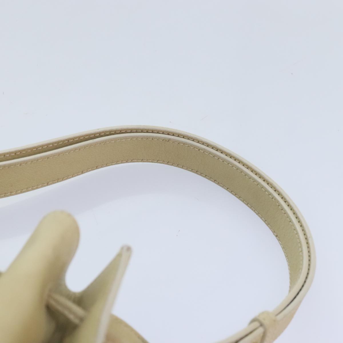 GUCCI Hand Bag Leather Beige Gold yk15237