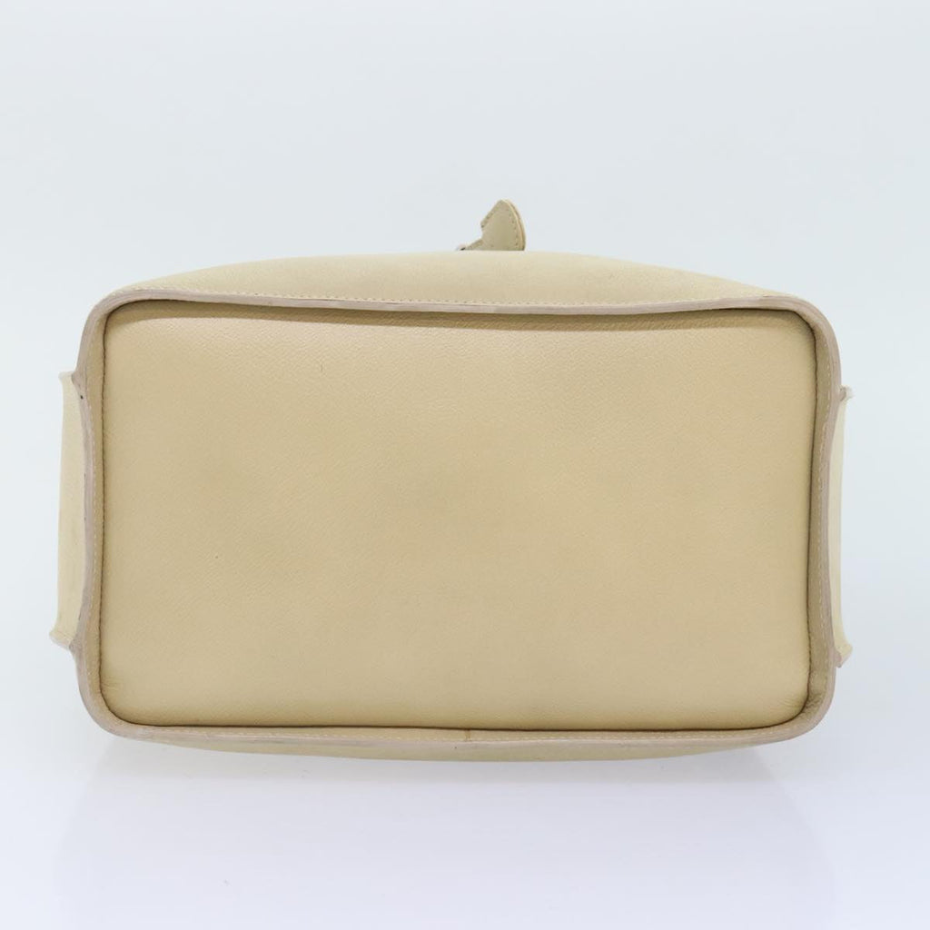 GUCCI Hand Bag Leather Beige Gold yk15237