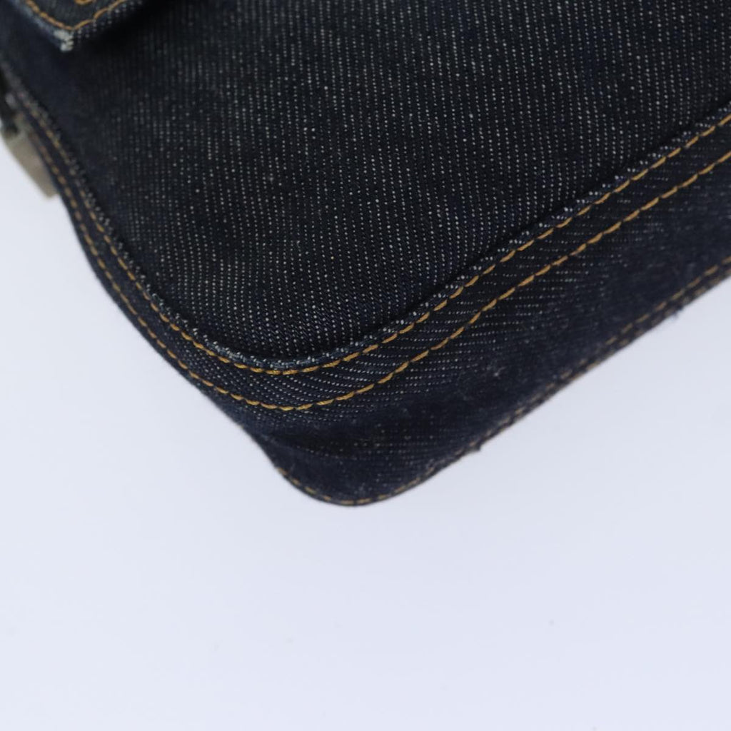 FENDI Mamma Baguette Shoulder Bag Denim Navy Silver yk15240A