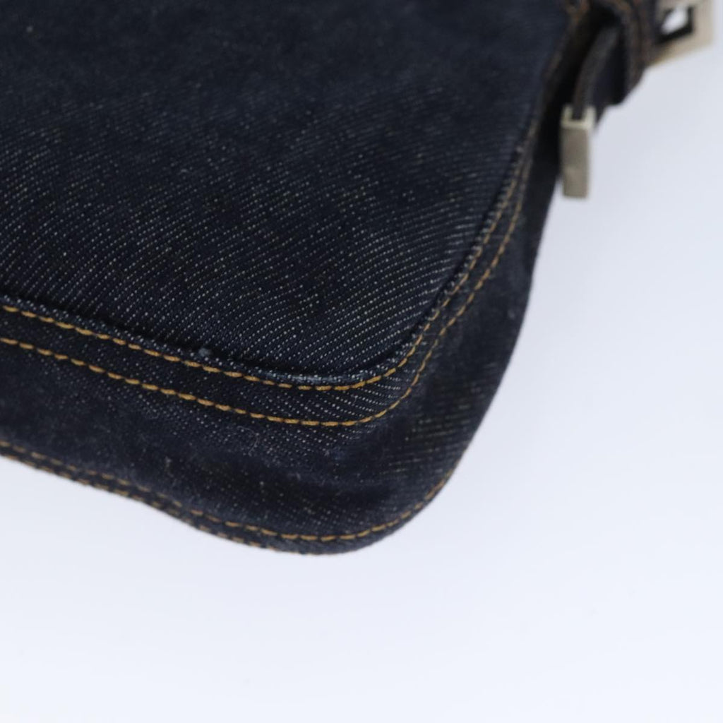 FENDI Mamma Baguette Shoulder Bag Denim Navy Silver yk15240A