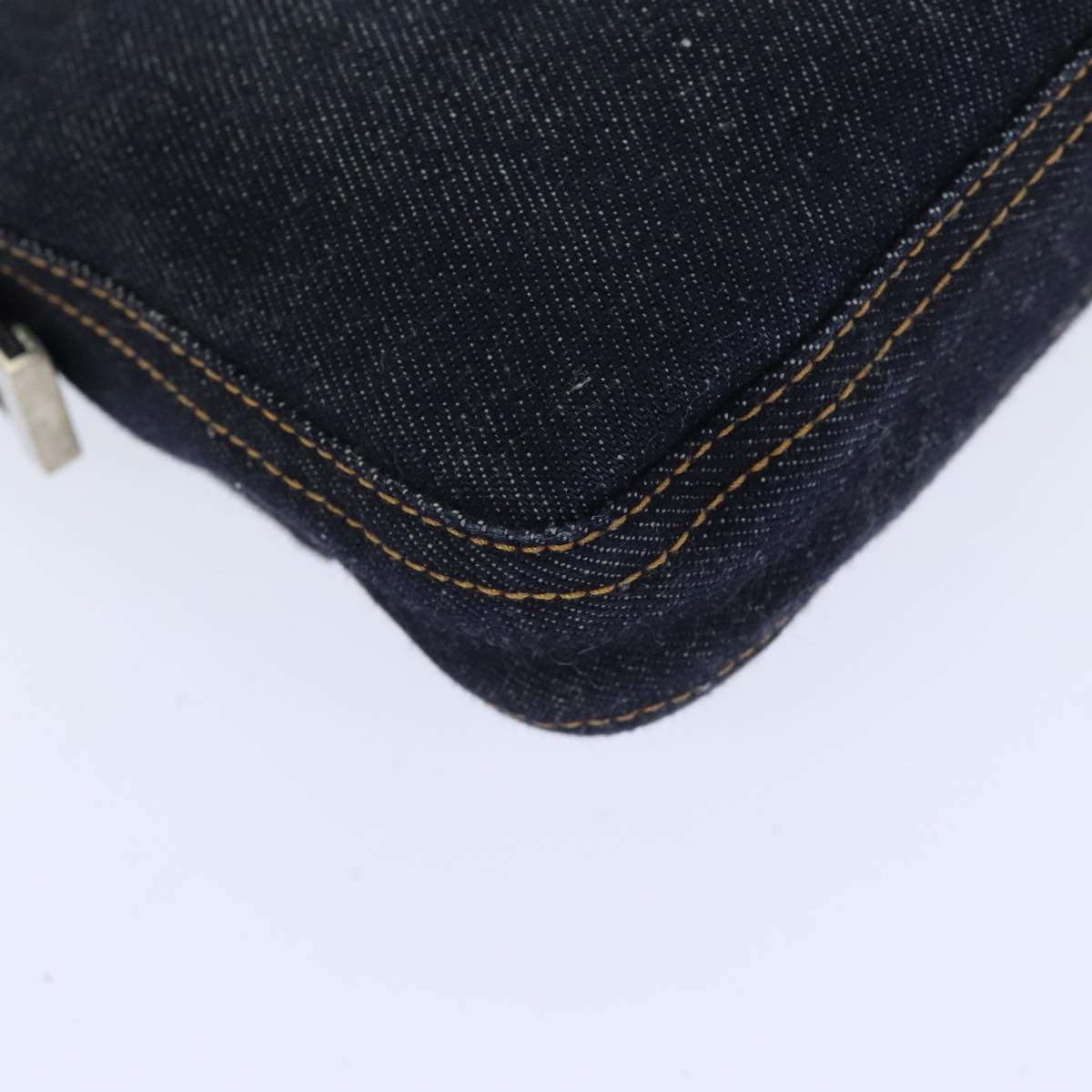 FENDI Mamma Baguette Shoulder Bag Denim Navy Silver yk15240A