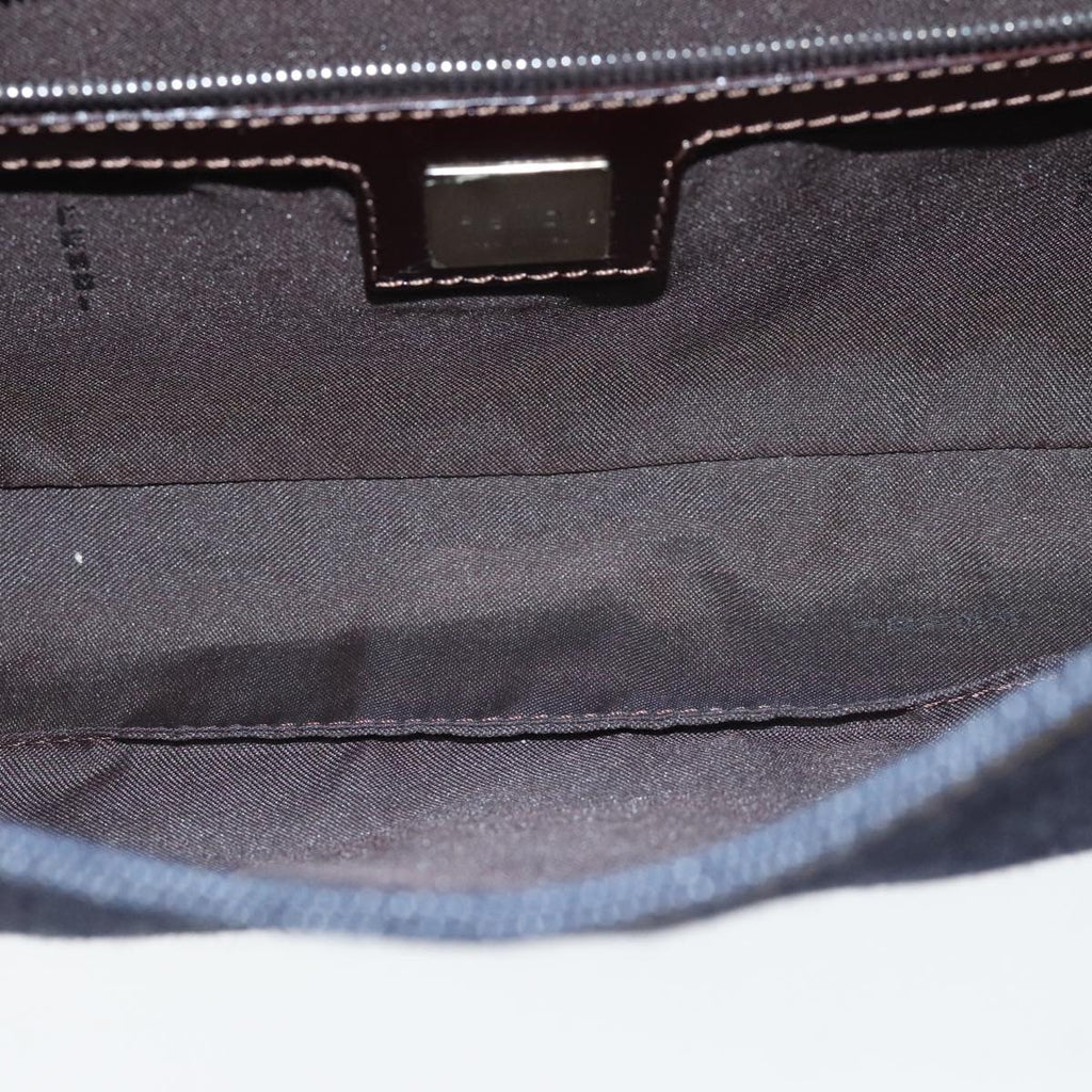 FENDI Mamma Baguette Shoulder Bag Denim Navy Silver yk15240A