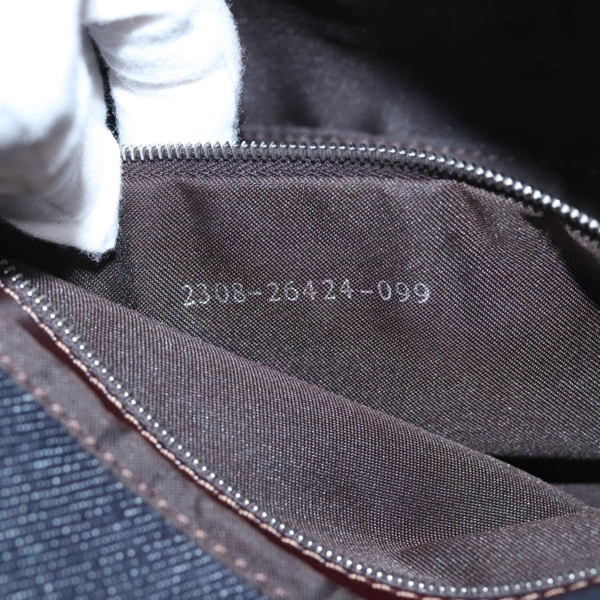 FENDI Mamma Baguette Shoulder Bag Denim Navy Silver yk15240A