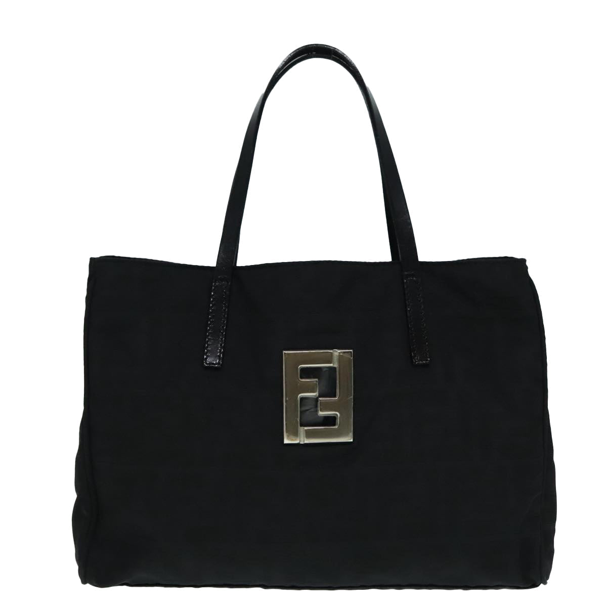 FENDI Zucca Canvas Hand Bag Silver Black yk15243