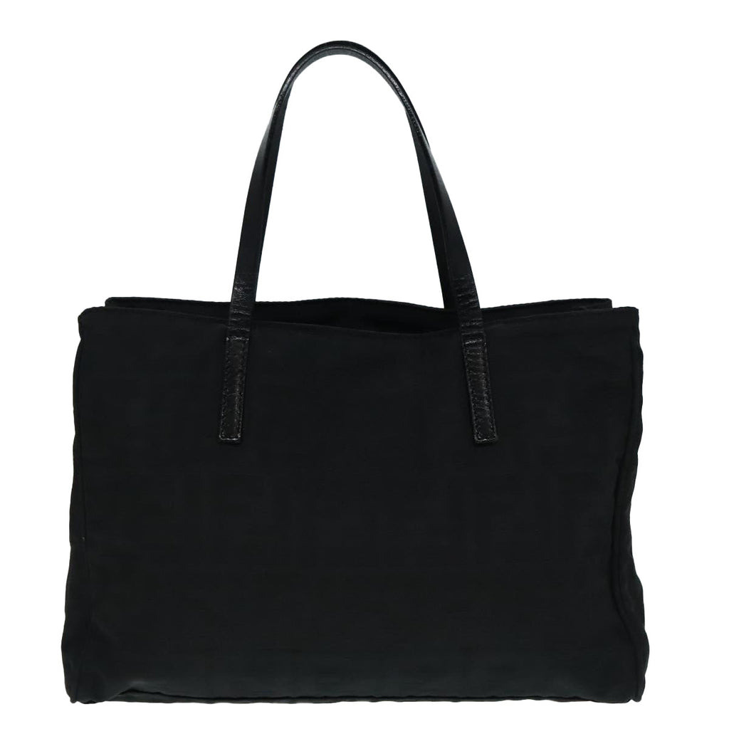 FENDI Zucca Canvas Hand Bag Silver Black yk15243