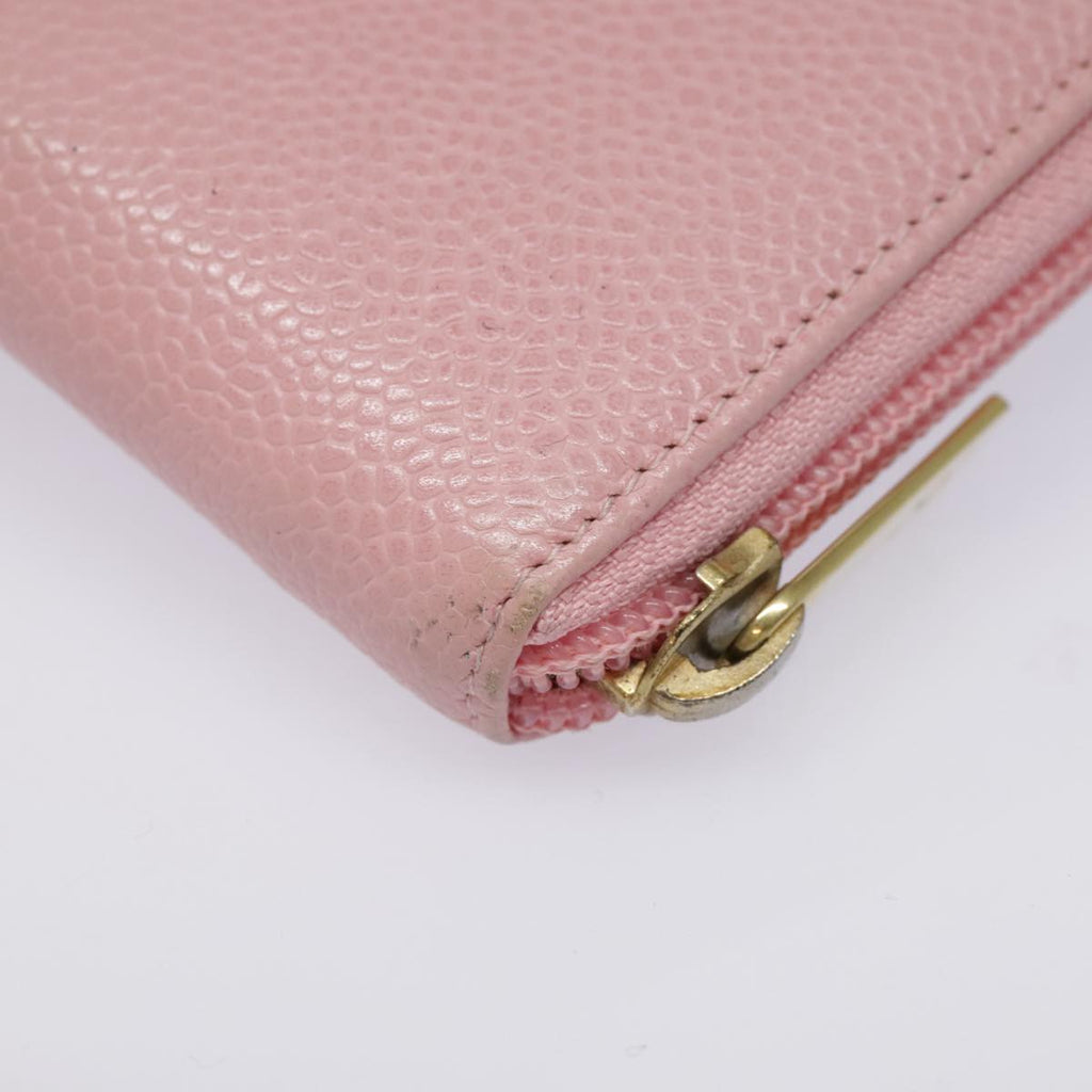 CHANEL COCO Mark Wallet Caviar Skin Pink Gold CC yk15247