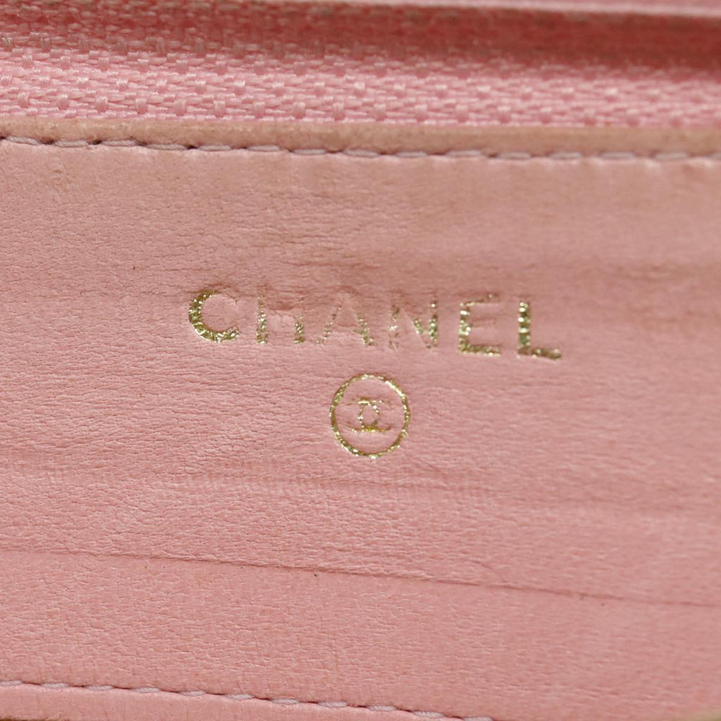 CHANEL COCO Mark Wallet Caviar Skin Pink Gold CC yk15247