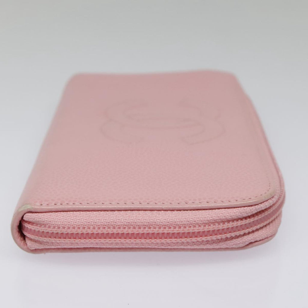 CHANEL COCO Mark Wallet Caviar Skin Pink Gold CC yk15247