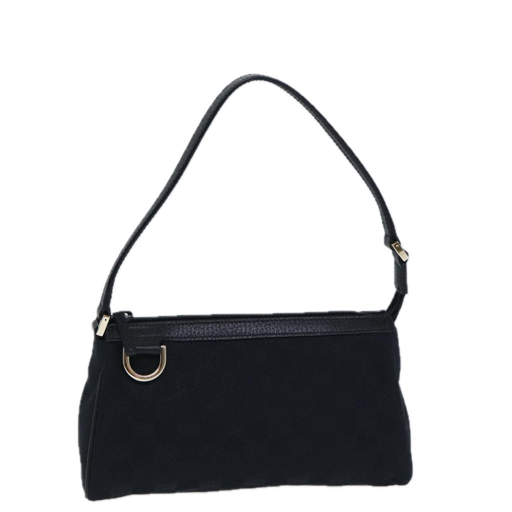 GUCCI GG Canvas Abbey Hand Bag Black Gold 145750 yk15248A