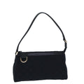 GUCCI GG Canvas Abbey Hand Bag Black Gold 145750 yk15248A