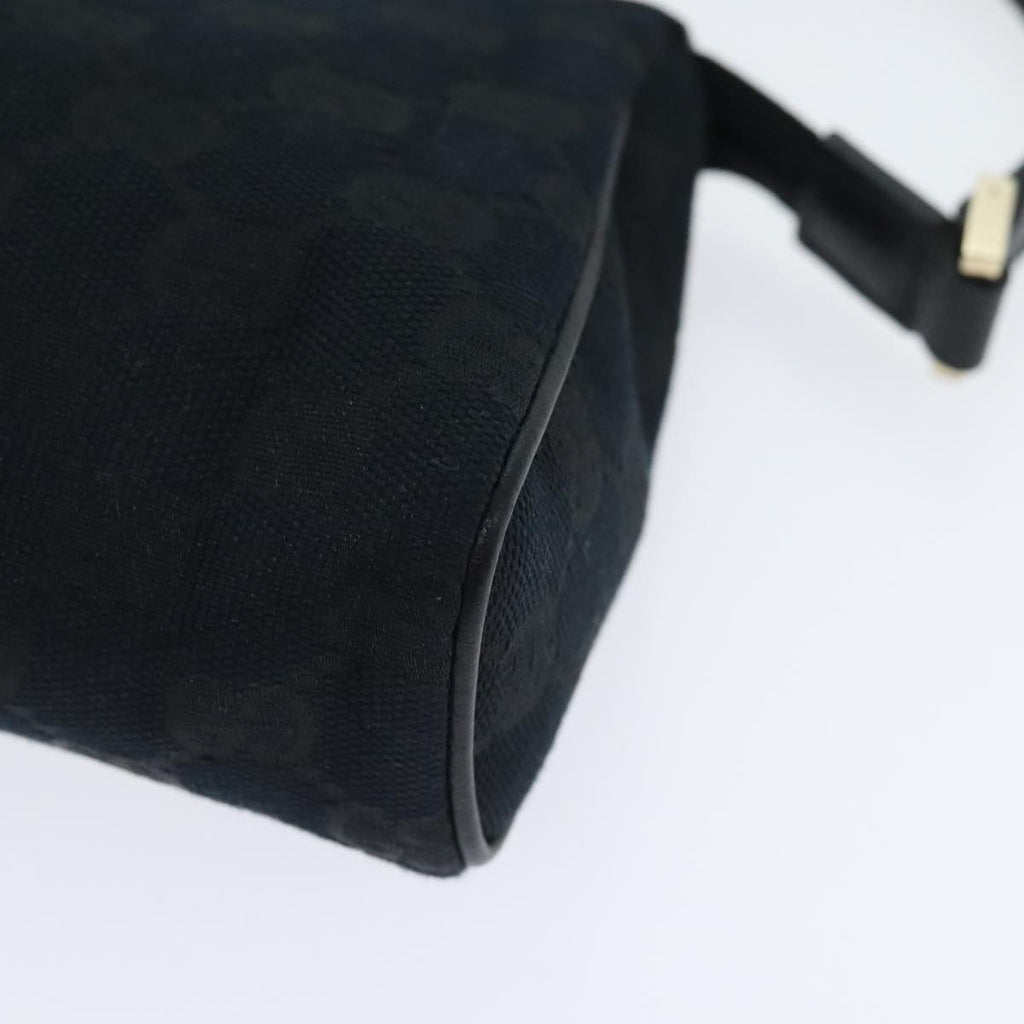 GUCCI GG Canvas Abbey Hand Bag Black Gold 145750 yk15248A