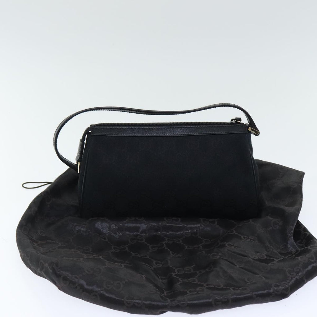 GUCCI GG Canvas Abbey Hand Bag Black Gold 145750 yk15248A