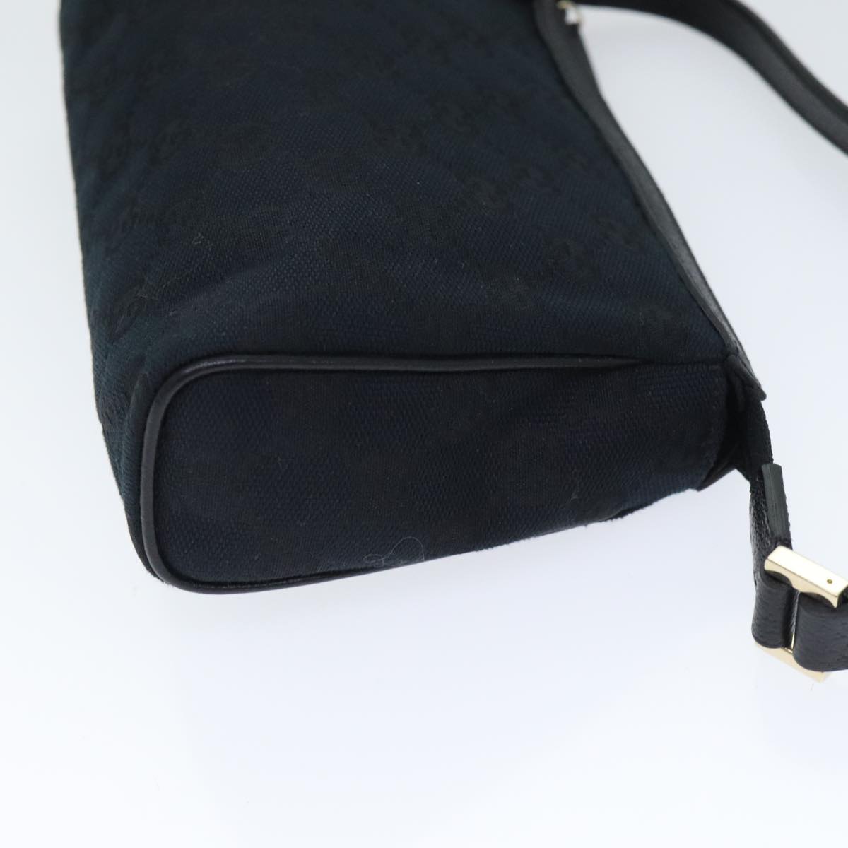 GUCCI GG Canvas Abbey Hand Bag Black Gold 145750 yk15248A