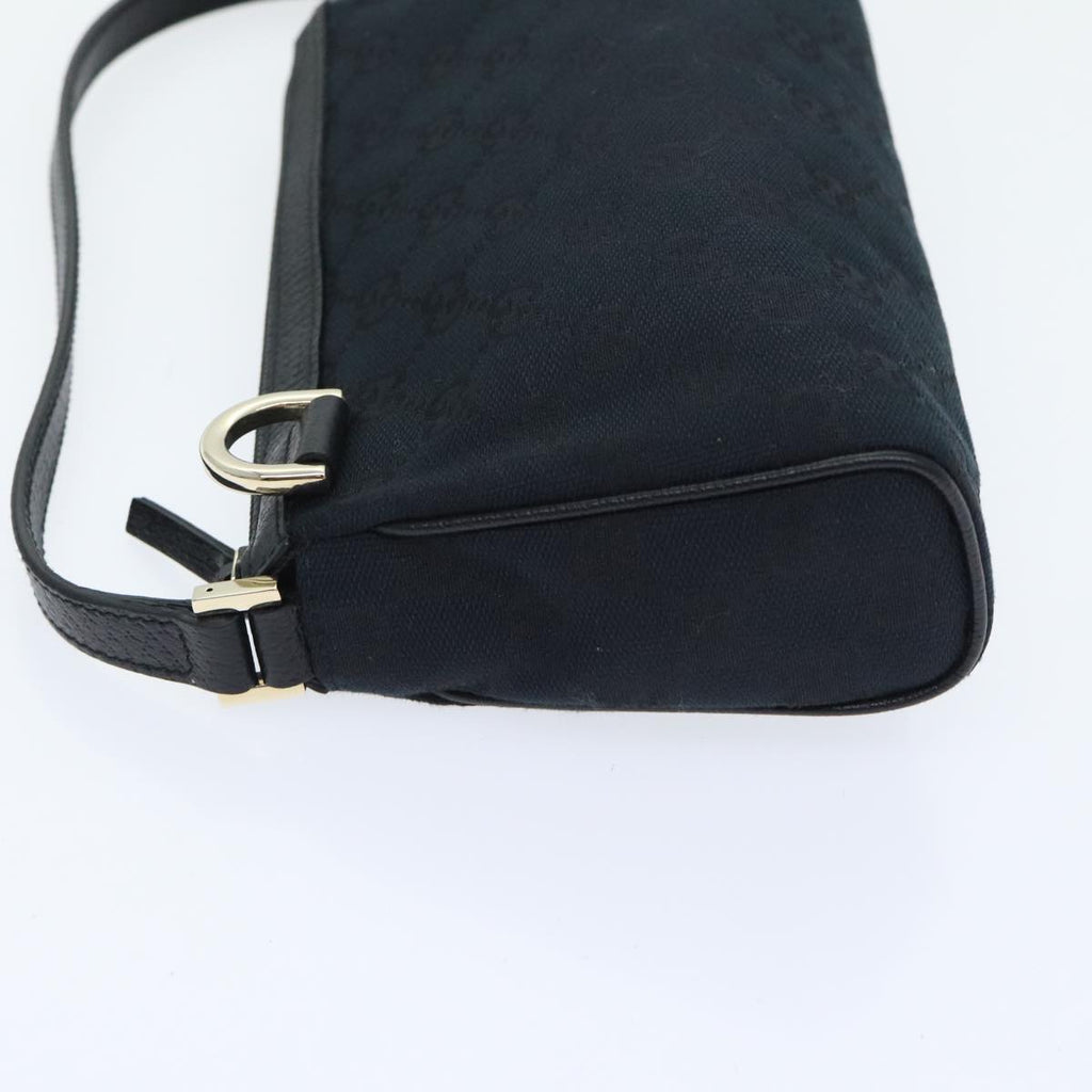 GUCCI GG Canvas Abbey Hand Bag Black Gold 145750 yk15248A
