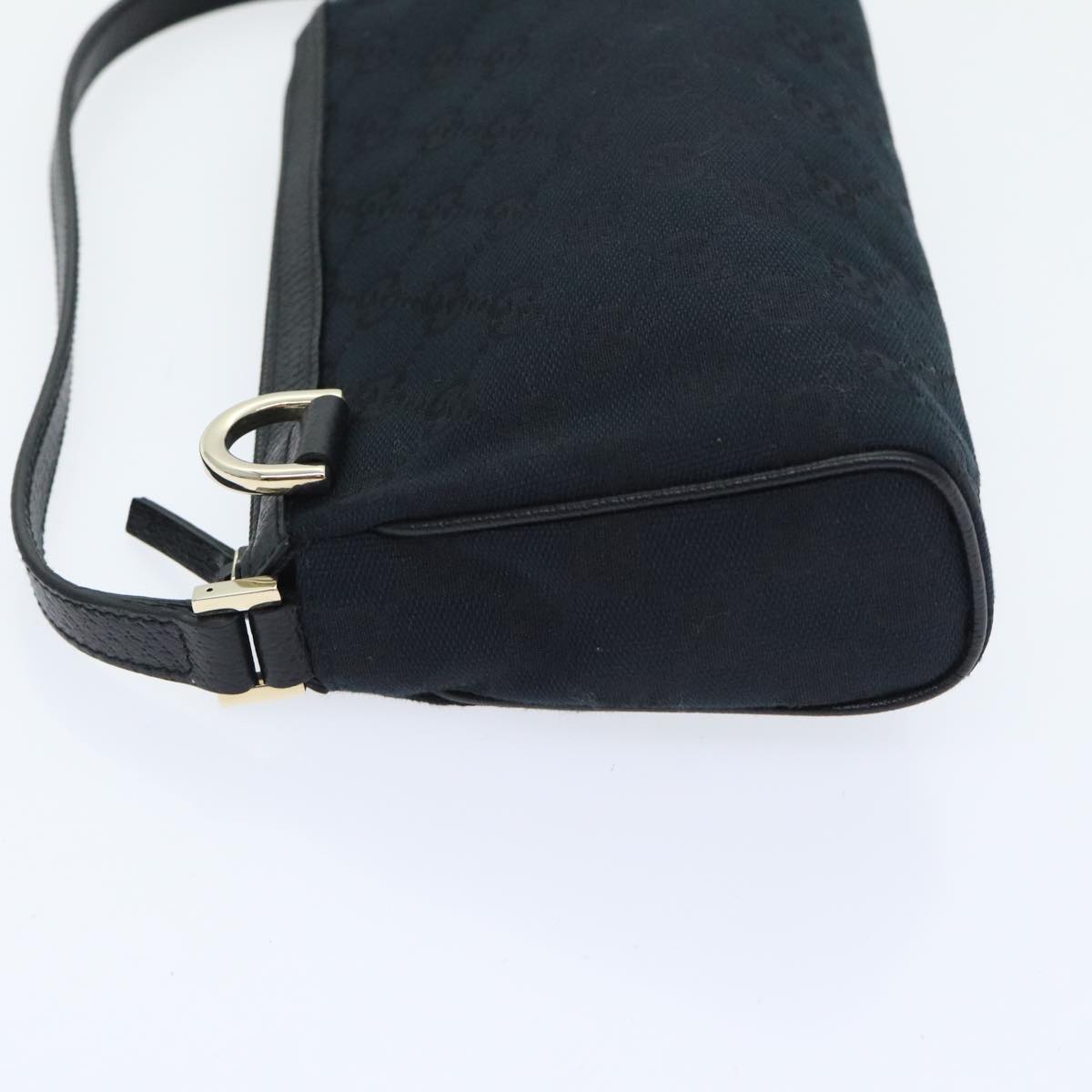 GUCCI GG Canvas Abbey Hand Bag Black Gold 145750 yk15248A