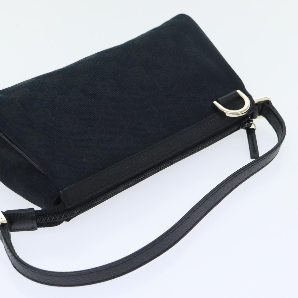 GUCCI GG Canvas Abbey Hand Bag Black Gold 145750 yk15248A